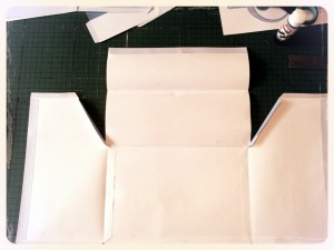 Attaching Roof 2 Blue Paper Dollhouse