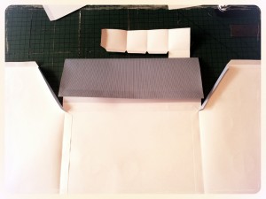 Attaching Roof 3 Blue Paper Dollhouse