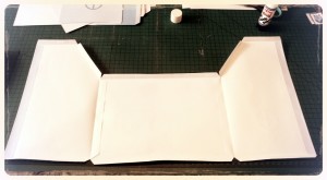 Attaching sides to front Blue Paper Dollhouse
