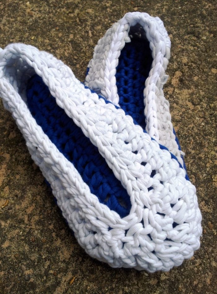 T-shirt Yarn Crochet Slippers - Look At What I Made