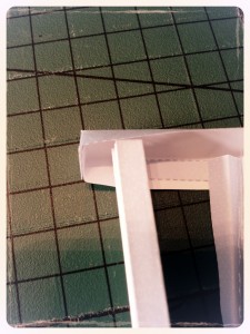 Curtains Stick side of curtain to side of pelmet Blue Paper Dollhouse