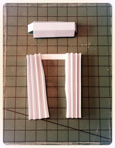 Curtains fold pelmet along dotted lines Blue Paper Dollhouse