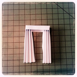 Curtains voila Blue Paper Dollhouse