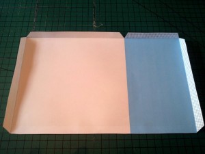 Fold tabs of upstairs floor forward Blue Paper Dollhouse