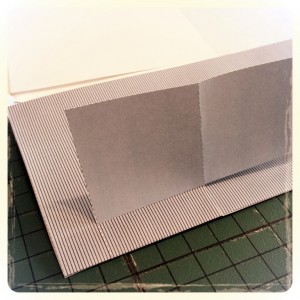 Glue chimney bridge down Blue Paper Dollhouse