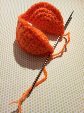 Assembling the segments Assembling the segments Crochet Pumpkin Segment Ball