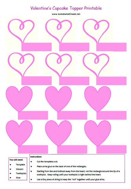 No cost Valentines Working day Cupcake Topper Printables - Glimpse At photo regarding Free Printable Cupcake Toppers Template known as Absolutely free Valentines Working day Cupcake Topper Printables - Search At