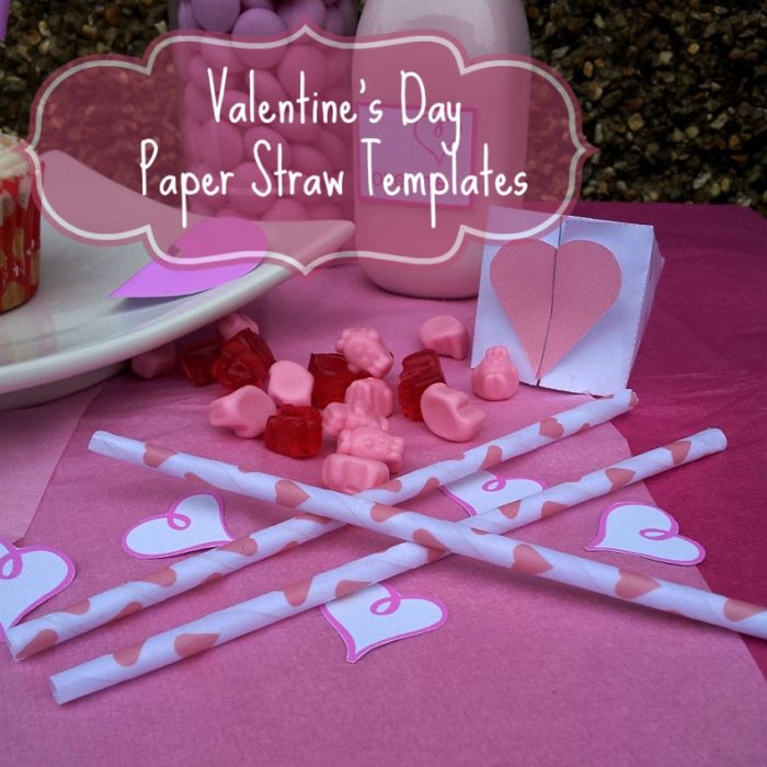 Valentines Day Paper Straw Templates Valentines Paper Straw Templates