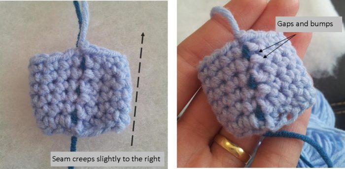 Join in the round starting in the same stitch as the slip stitch join