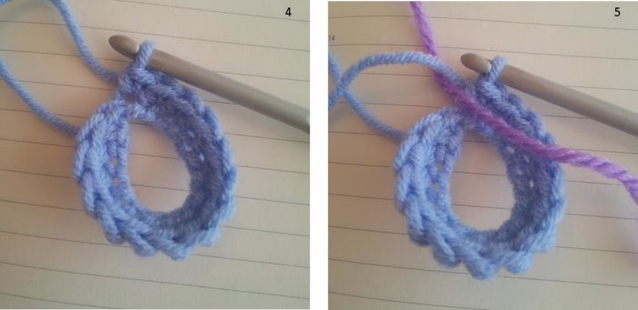 ... crochet the next round, starting in the next available stitch, which