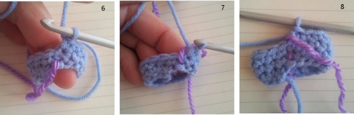 ... of a pattern written for crocheting in the round in this way would be