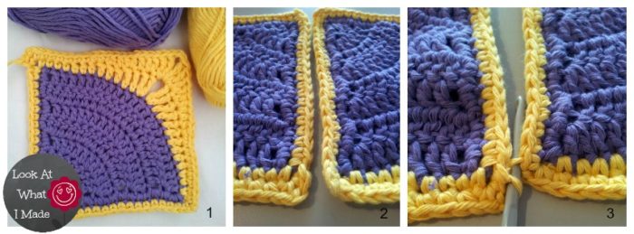 Join Crochet Squares Flat Method