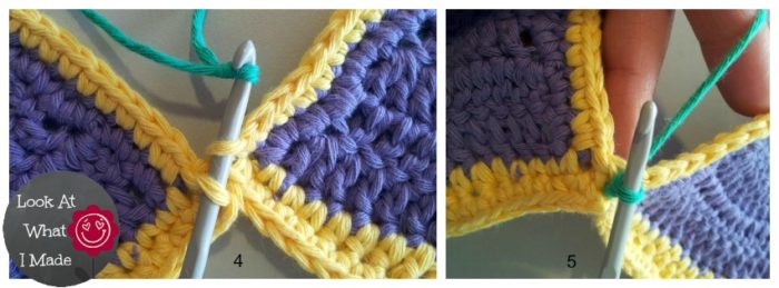 Join Crochet Squares Flat Method