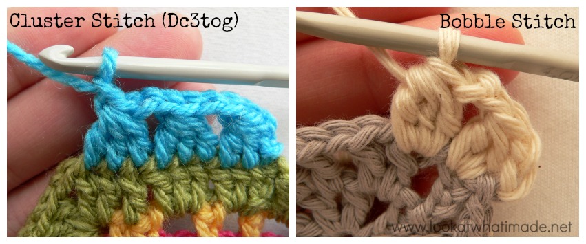 ... The bobble stitch is worked into one stitch and has a teardrop shape