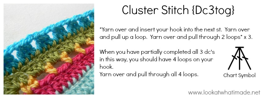 How to Crochet: Cluster Stitch {Dc3tog} - Look At What I Made