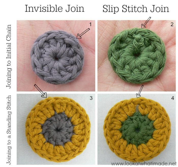 How to Crochet: Invisible Join vs Slip Stitch Join - Look At What I ...