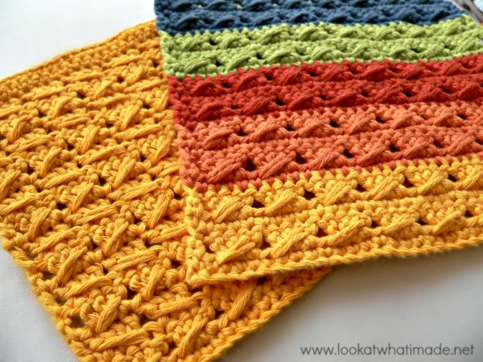Cable Stitch Dishcloth 40 Free Patterns ⋆ Look At What I Made Gorgeous Dishcloth Crochet Patterns Cable Stitch Dishcloth 40 Free Patterns ⋆ Look At What I Made Gorgeous Dishcloth Crochet Patterns
