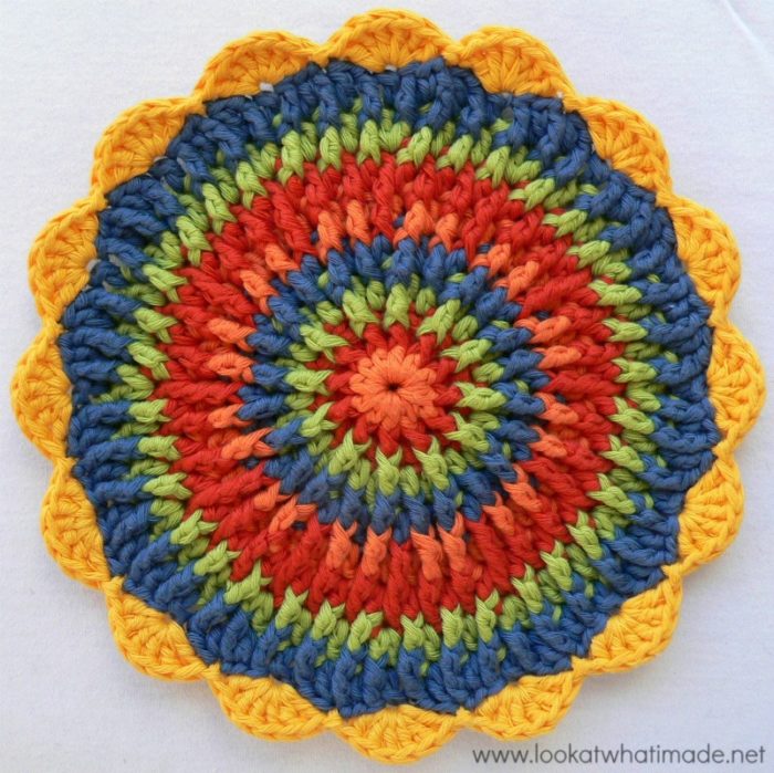 This Frenzied Crochet Potholder could also be used as a trivet. The ...