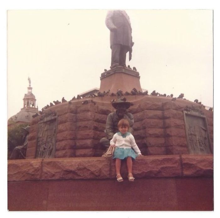 Me, aged 5, at the Paul Kruger Monument in Pretoria